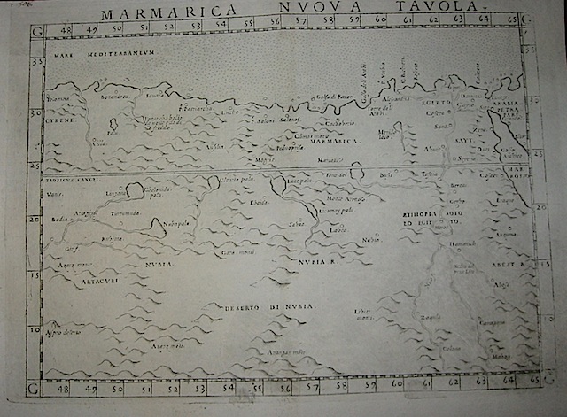 Ruscelli Girolamo (1504-1566) Marmarica nuova tavola 1574 Venezia 